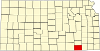 Locatie van Chautauqua County in Kansas