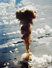 Aerial view of the mushroom cloud.