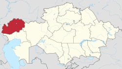 西哈薩克斯坦州的位置