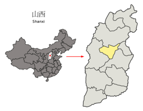 Taiyuans läge i Shanxi, Kina.