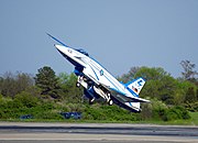 X-31 VECTOR demonstrating an extremely short landing at very high angle of attack