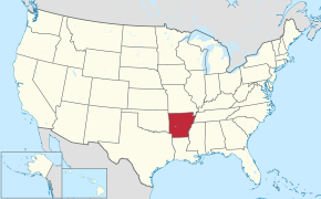 Poziția localității Arkansas