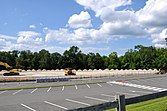 A construction site replacing a former softball field