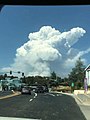 The first day of the fire as seen from nearby Oakhurst.