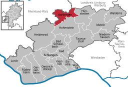 Läget för Aarbergen i Rheingau-Taunus-Kreis