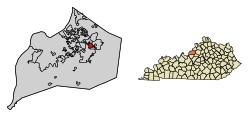 Location of Douglass Hills in Jefferson County, Kentucky