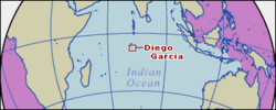 Ligging van Diego Garcia in die Indiese Oseaan.