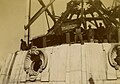 Workers building the State Capitol dome.