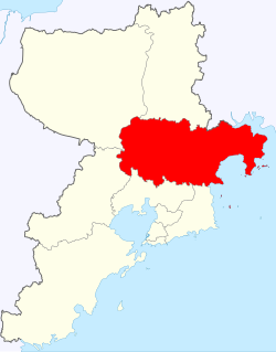 Location of Jimo within Qingdao