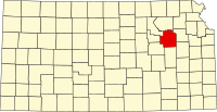 Locatie van Wabaunsee County in Kansas