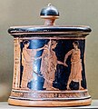 Greek pottery with lid, 5th century