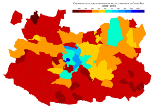 Crecimiento de la población por municipio entre 2008 y 2018