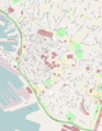 Mappa della zona del centro storico di Genova, da via Balbi a Portoria, scala 1:6000