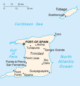 Kart over Republikken Trinidad og Tobago