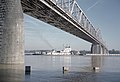 Towboat "Craig E. Philip" upbound at George Rogers Clark Memorial Bridge, Ohio River mile 604, Louisville, Kentucky, USA, September 2004, file a4i018