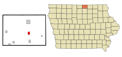 Location of Kensett, Iowa