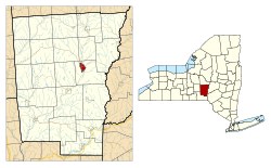 Location in Chenango County and the state of New York.