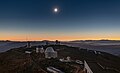 The total solar eclipse diamond ring from ESO's La Silla Observatory on July 2, 2019 at the moment when most of its face is occulted by the moon. Image was taken by Mahdi Zamani by the NTT telescope viewpoint.