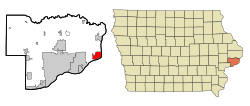 Location of LeClaire, Iowa