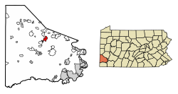 Location of Canonsburg in Washington County, Pennsylvania