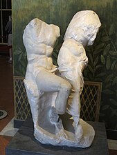 Marble statue of Satyr and Nymph. From Pollena Trocchia.