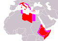 Italian reach, circa 1942 AD, notice expansion into منطقة سافوا and دالماسيا