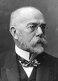 Robert Koch, (1843–1910), known for his founding, with Pasteur, of modern bacteriology, and a father of modern medicine.[220][221] He provided proofs for the scientific basis of public health.[222]