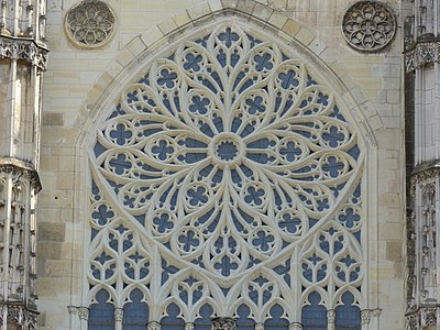 Exterior of west rose window