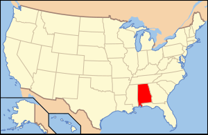 Map of the United States with Arapama highlighted