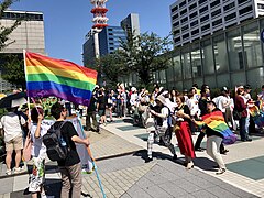 パレードのスタート地の「緑の大地」