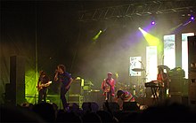 !!! performing at the Flow Festival in 2007