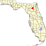 A state map highlighting Bradford County in the corner part of the state. It is small in size.