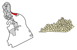 Location of Silver Grove in Campbell County, Kentucky.