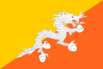 Flag of Bhutan (charged diagonal bicolour)