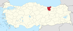 Poziția provinciei Giresun în Turcia