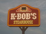 K-Bob's Steakhouse sign in Childress, a Western-theme restaurant