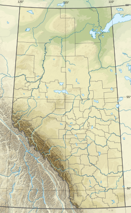 Map showing the location of Saskatchewan Glacier