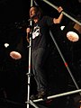 Eddie Vedder on stage with Pearl Jam in Pistoia, Italy on September 20, 2006.