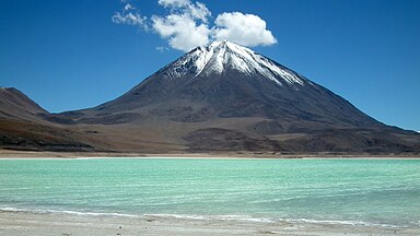 Licancabur Volcano and Green Lake