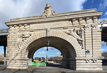 Beaux Arts Doric pilasters of the Pont de Bir-Hakeim, Paris, by Jean Camille Formigé and Louis Biette, 1903-1905