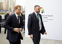 Arriving at the UK-Africa Investment Summit in London and being welcomed by the Minister for Africa, Andrew Stephenson. (20 January 2020)