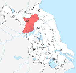 江蘇省中の宿遷市の位置