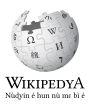 Wikipedia logo showing "Wikipedia: The Free Encyclopedia" in Fon