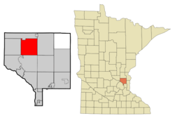 Location of the city of Oak Grove within Anoka County, Minnesota