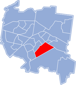 Location of Mickiewicza District within Białystok