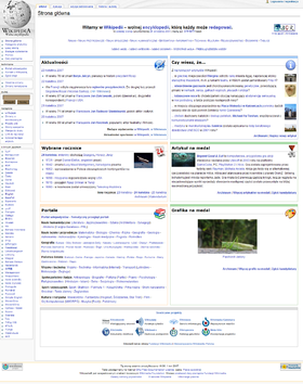 Halaman Utama Wikipedia bahasa Polandia.