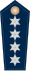 Blue epaulette with 4 silver stars