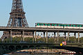 Métro Line 6 crossing the Seine on the Pont de Bir-Hakeim