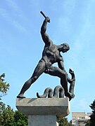 Memorial to Raoul Wallenberg removed by communist regime and restored on the 50th anniversary of its demolition (Budapest, District XIII, Szent István park)