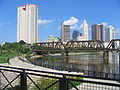 View of downtown from North Bank Park on the Scioto River